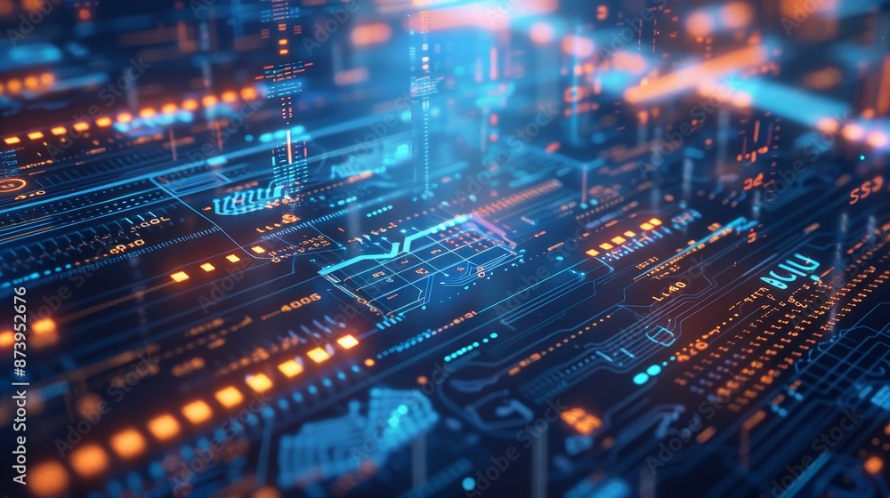 An example of blockchain technology. A visualization of a cryptocurrency blockchain depicting blocks of interconnected data depicting a binary code. A futuristic information technology. An example of blockchain technology. A visualization of a cryptocurrency blockchain depicting blocks of interconnected data depicting a binary code. A futuristic information technology.