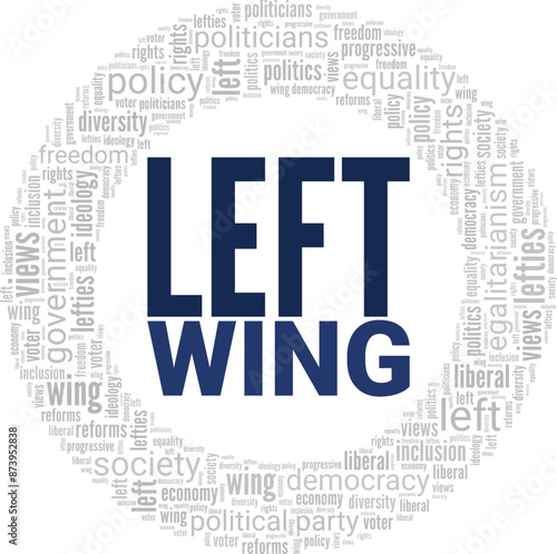 Left Wing word cloud conceptual design isolated on white background.