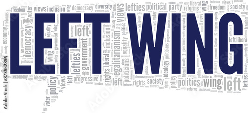 Left Wing word cloud conceptual design isolated on white background.