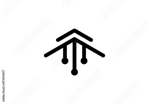 Technology Home Vector Logo in line style, smart home logo design template