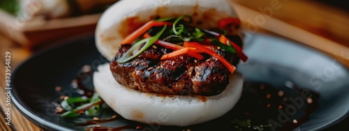 Delicious Pork Bun with Savory Filling photo