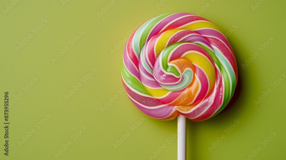 Candy lolypop on olive background Candy lolypop on olive background