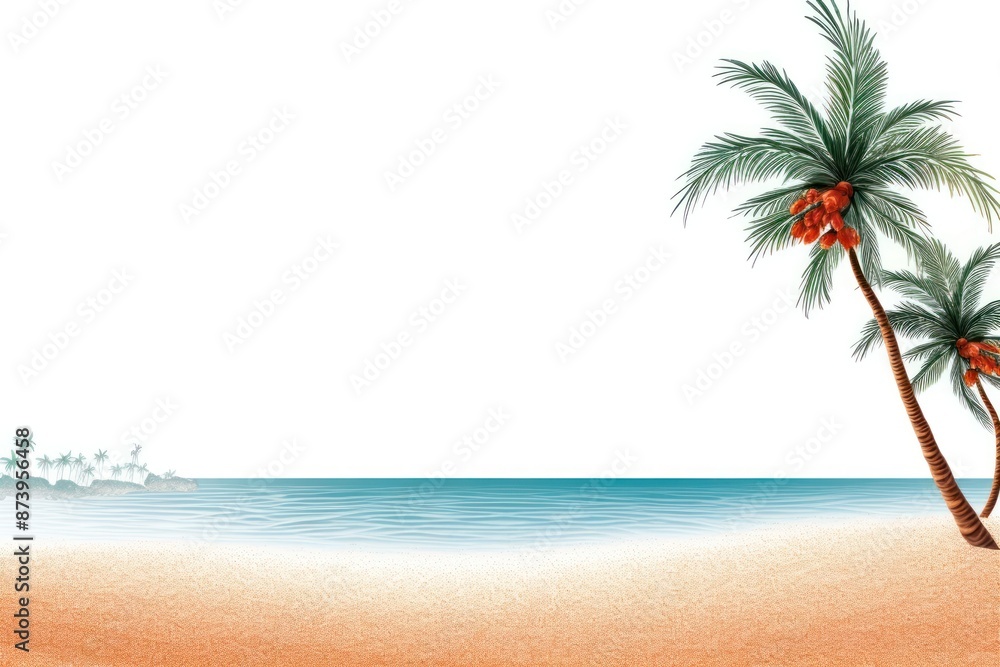 Fototapeta premium Summer beach tree landscape.