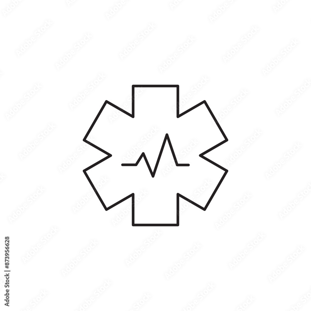 First aid icon with medical pulse sign for app and web First aid icon with medical pulse sign for app and web