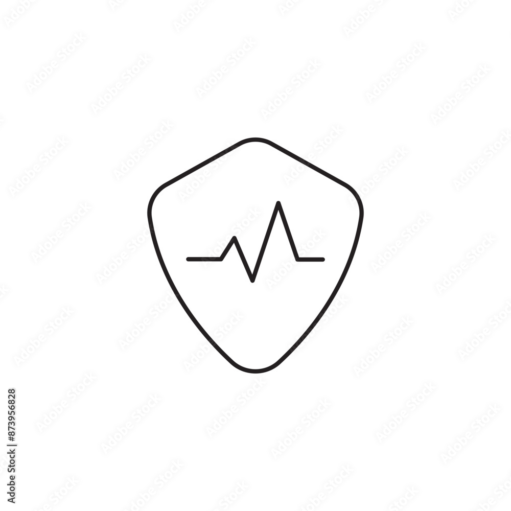 Icon of the immune system. Medical pulse sign in the shield for app and web Icon of the immune system. Medical pulse sign in the shield for app and web