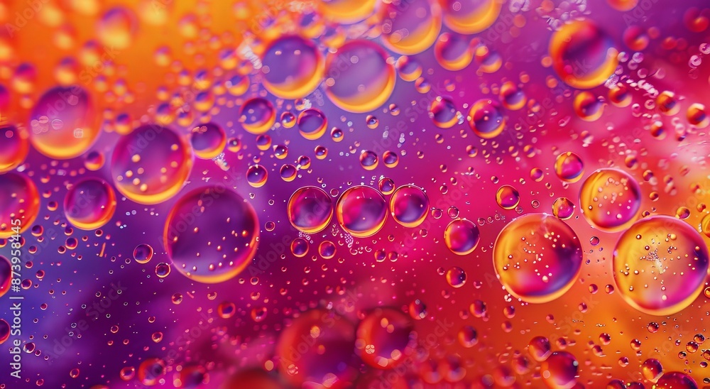 As a nature abstract colorful background, water drops macro are displayed As a nature abstract colorful background, water drops macro are displayed