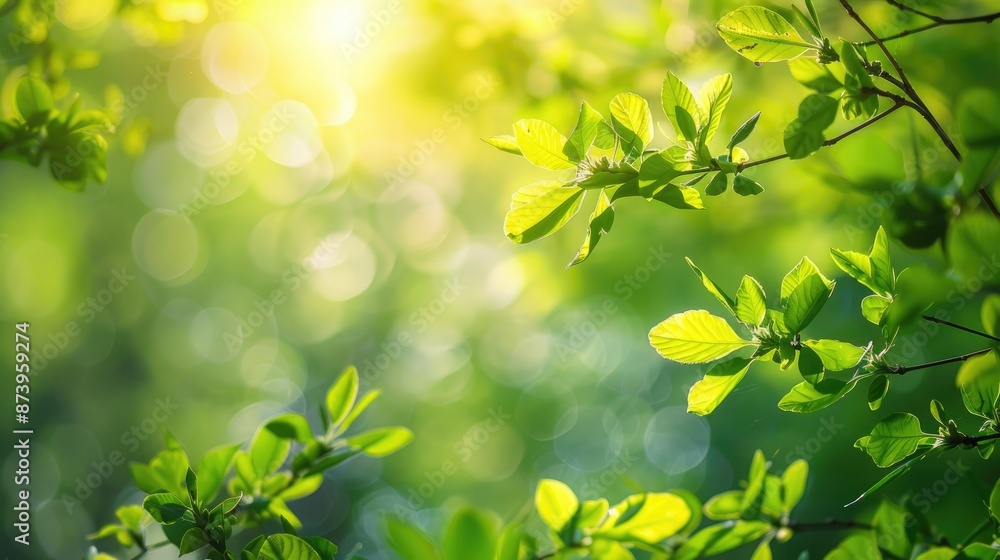 Spring foliage during the transition of seasons is a vibrant pale green Spring foliage during the transition of seasons is a vibrant pale green