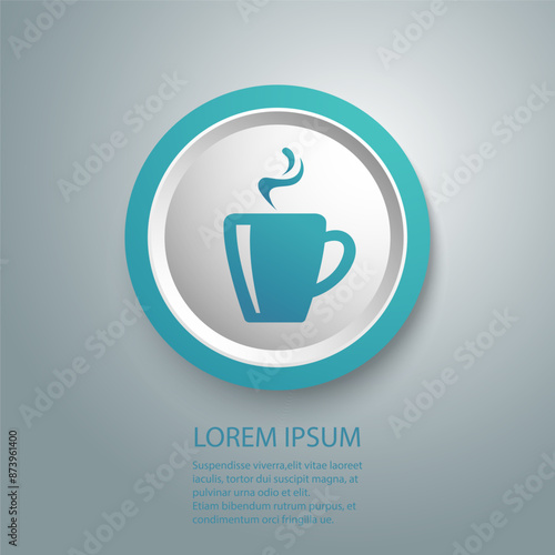 Tea cup simple icon. Vector illustration in flat