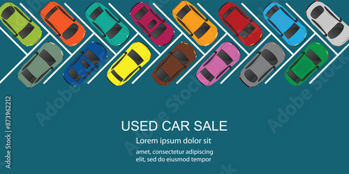 Top view of renting a new or used car.