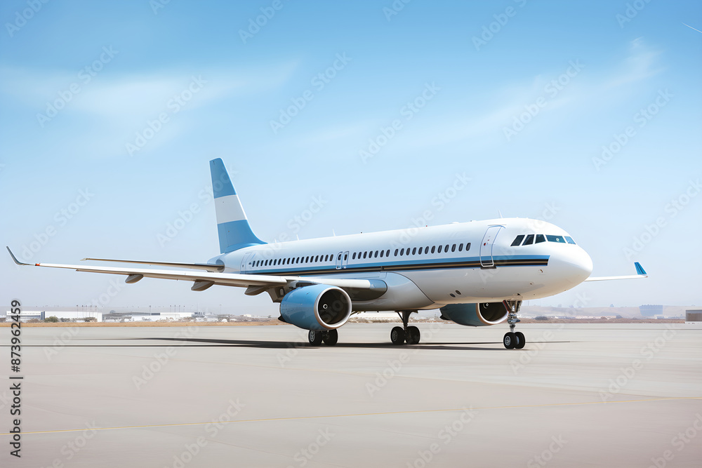A Glimpse of Excellence: Commercial Jet-Engine Airliner on Runway A Glimpse of Excellence: Commercial Jet-Engine Airliner on Runway