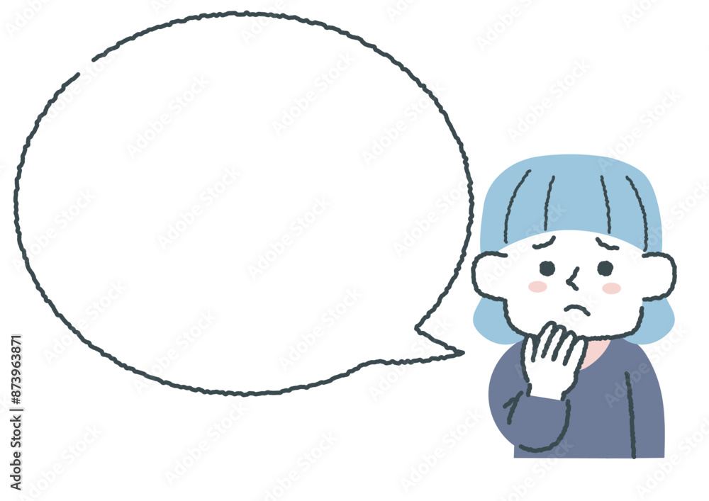 喜んでいる女性と吹き出しのイラスト 喜んでいる女性と吹き出しのイラスト