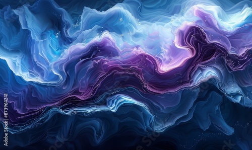Fluid abstract visuals in a dark palette, with subtle movements of charcoal, deep purple, and dark blue, evoking the feeling of night skies and shadowy waters photo