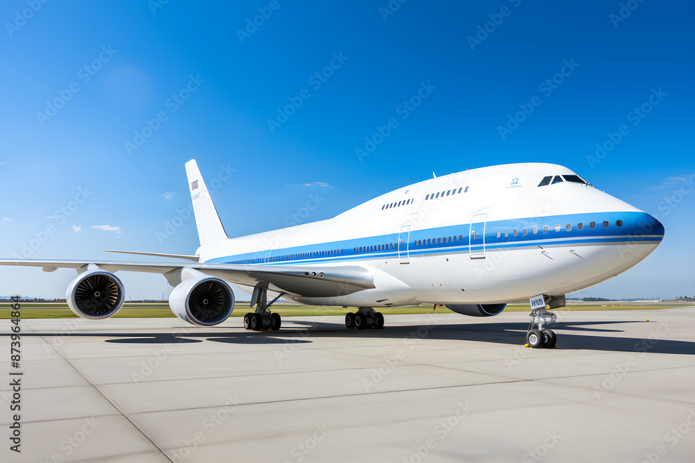 A Glimpse of Excellence: Commercial Jet-Engine Airliner on Runway