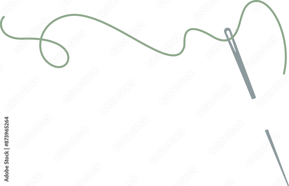Sewing thread and needle icon, hand drawn dressmaking supplies object, cartoon tailor craft decoration illustration, flat embroidery tool element, vector fashion accessories design, Sewing thread and needle icon, hand drawn dressmaking supplies object, cartoon tailor craft decoration illustration, flat embroidery tool element, vector fashion accessories design,