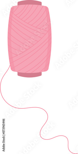 Sewing spool icon, flat embroidery tool design, cartoon dressmaking accessories element, doodle sewing craft supplies object, vector tailor decoration illustration,
