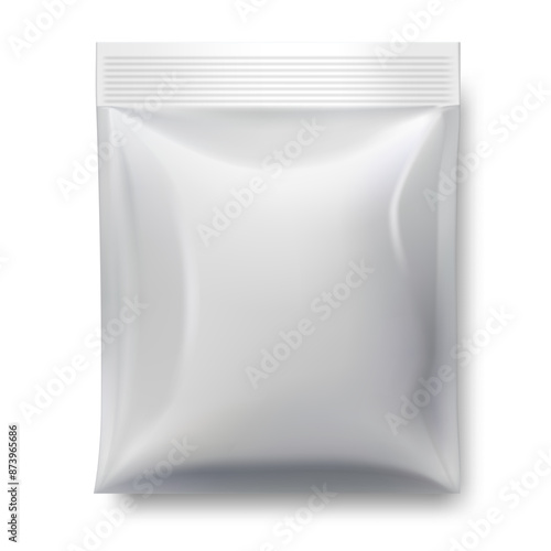 Realistic Blank Glossy Package Sachet Pouch Pack