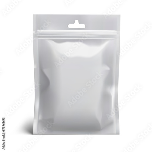 Realistic Blank Glossy Package Sachet Pouch Pack