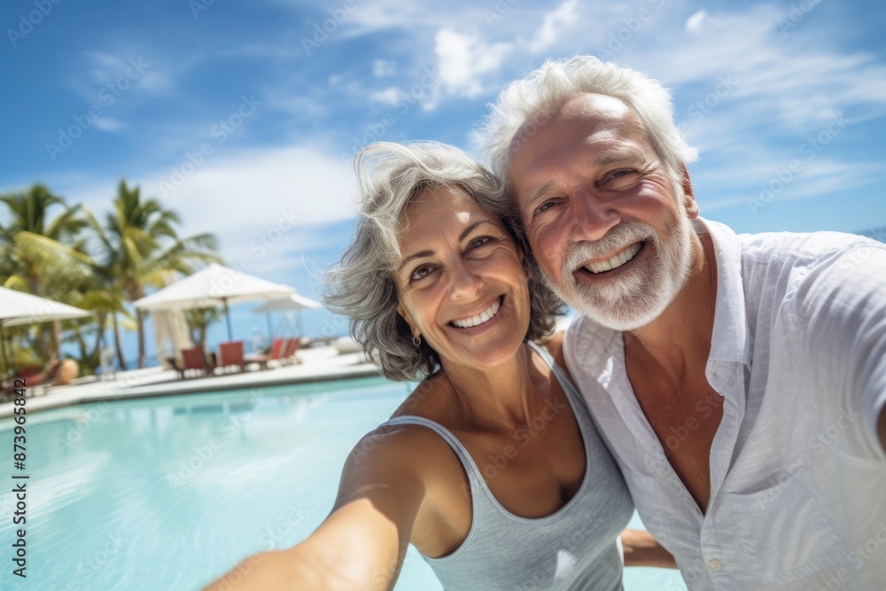 Couple senior laughing selfie adult. Couple senior laughing selfie adult.