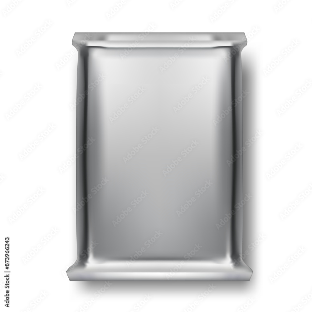 Realistic Clean Aluminium Foil Package With Shadow Realistic Clean Aluminium Foil Package With Shadow