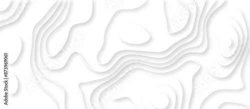 Abstract geometric layered curve line white background. 3d render, paper cut vector art background banner texture. multi layer cutout geometric patterns with smooth wavy layer. white background.