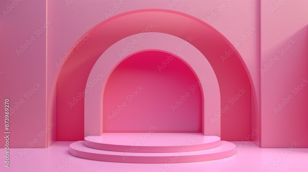 Pink Arches and Podium for Display Pink Arches and Podium for Display