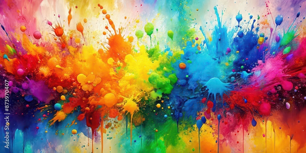 Fototapeta premium Abstract colorful background with paint strokes and splashes , art, vibrant, abstract, creative, artistic, watercolor