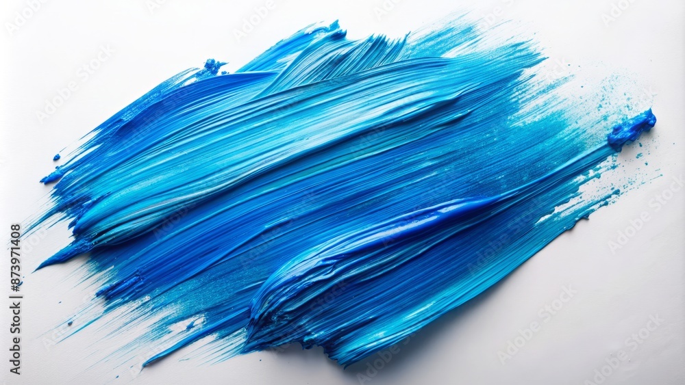 Vibrant blue paint smear streaks across a pristine white background, creating a bold, abstract, and dynamic visual art composition. Vibrant blue paint smear streaks across a pristine white background, creating a bold, abstract, and dynamic visual art composition.