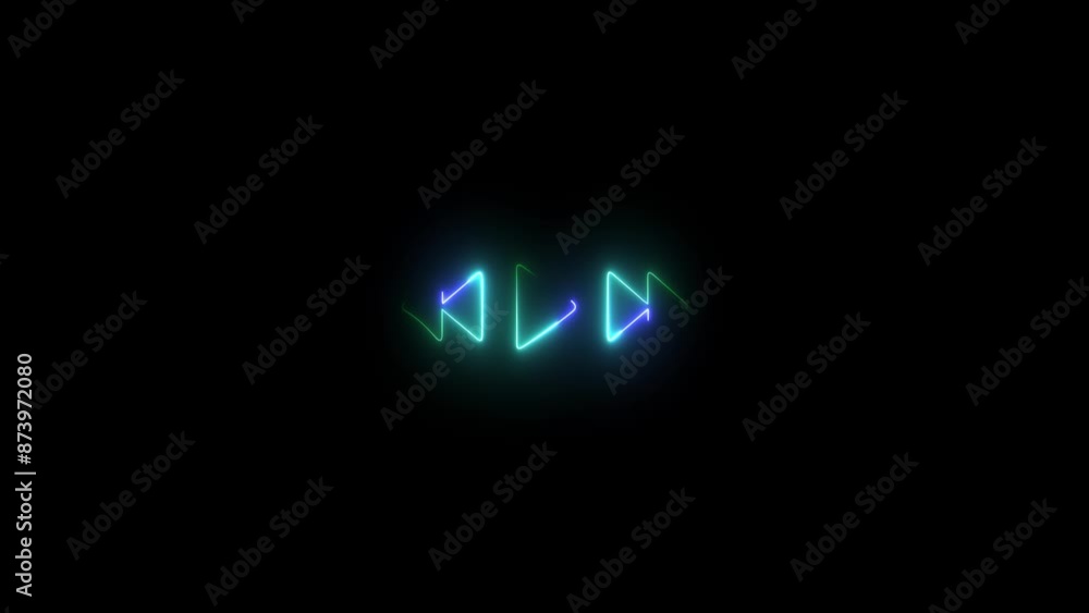 Music timeline or video track player icon. Music arrow button symbol on black background. Music timeline or video track player icon. Music arrow button symbol on black background.