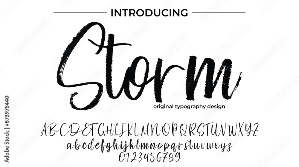 Storm Font Stylish brush painted an uppercase vector letters, alphabet, typeface Storm Font Stylish brush painted an uppercase vector letters, alphabet, typeface