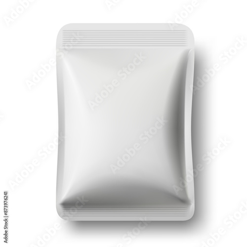 Realistic Blank Glossy Package Sachet Pouch Pack