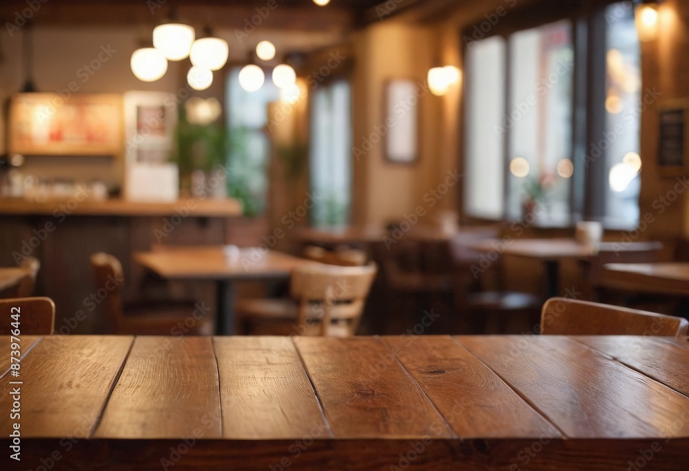 Wooden board empty table in front of blurred background Mockup restaurants, Kitchen, sea beach, Nature Wooden board empty table in front of blurred background Mockup restaurants, Kitchen, sea beach, Nature