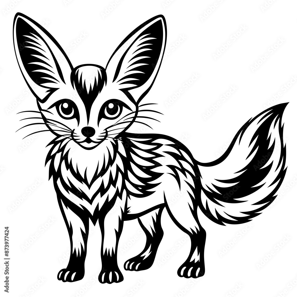 Charming Fennec Fox Logo Design - Cute and Expressive Desert Animal Emblem Charming Fennec Fox Logo Design - Cute and Expressive Desert Animal Emblem