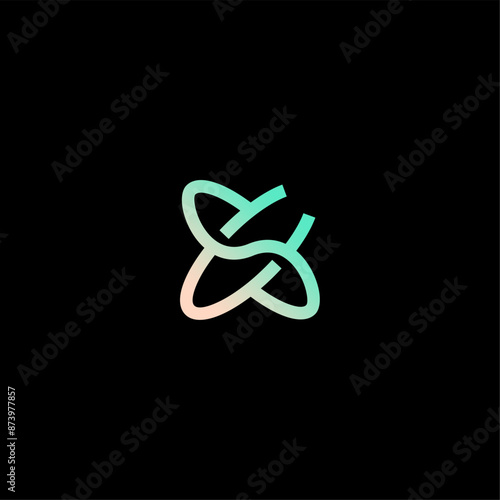 futuristic Letter CS or SC logo concept for technology company
