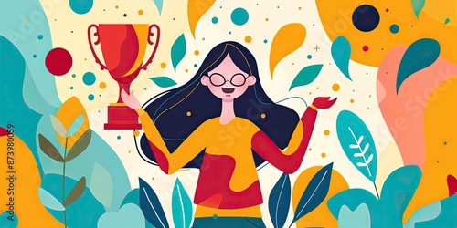 Wallpaper Mural Vibrant Graphic Art of Winning Moment Torontodigital.ca