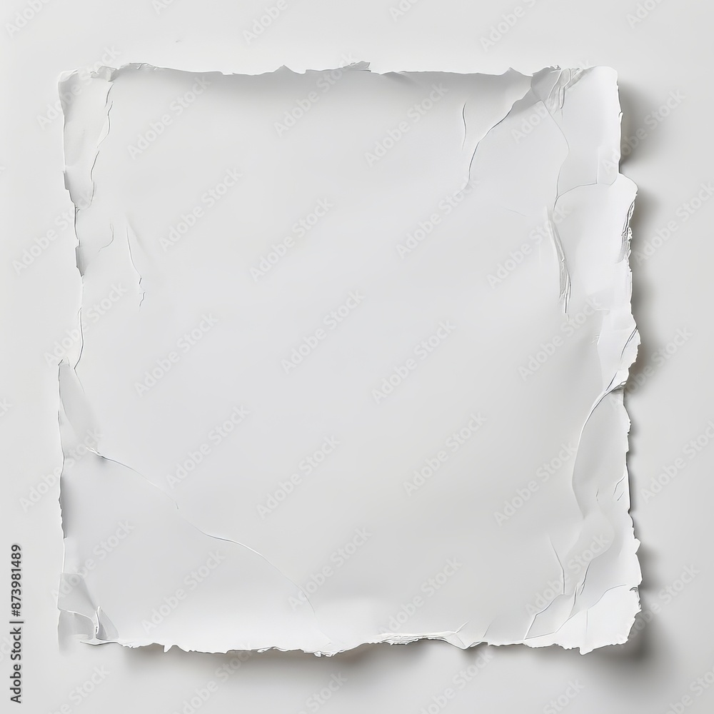 Off-white crumpled paper texture background with torn edges Off-white crumpled paper texture background with torn edges