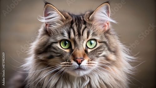 Wallpaper Mural Close up photo of a cat with piercing eyes and fluffy fur, feline, whiskers, close-up, animal, domestic, pet, adorable, cute, portrait Torontodigital.ca