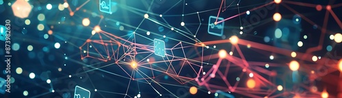 abstract digital communication background with social media icons and network connections