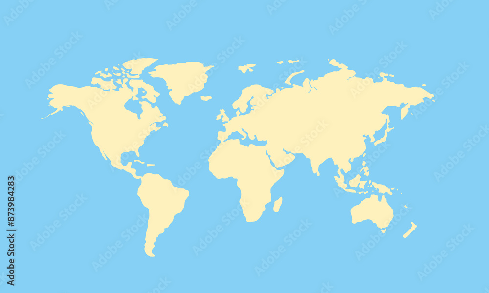 Fototapeta premium World map isolated .modern colorful style. for website layouts, background, education, precise, customizable, Travel worldwide, map silhouette backdrop, earth geography, political, reports. 