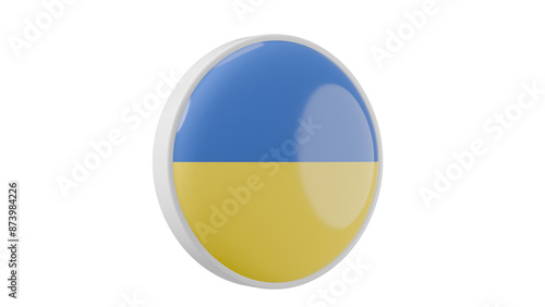 Free Download Urkaine, ukrainian Circle flag icon . Transparent backgound. 3d rendered with alpha channel. Round shape. - GFXLoad