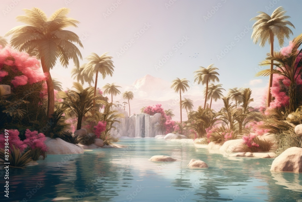 Fototapeta premium Oasis landscape outdoors nature.