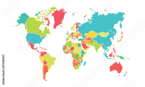 World map isolated .modern colorful style. for website layouts, background, education, precise, customizable, Travel worldwide, map silhouette backdrop, earth geography, political, reports. 