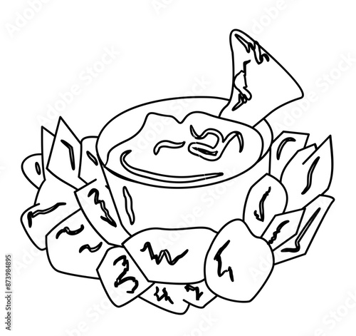 junk food coloring page illustration