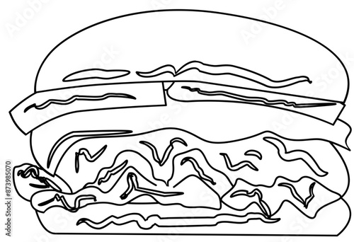 junk food coloring page illustration