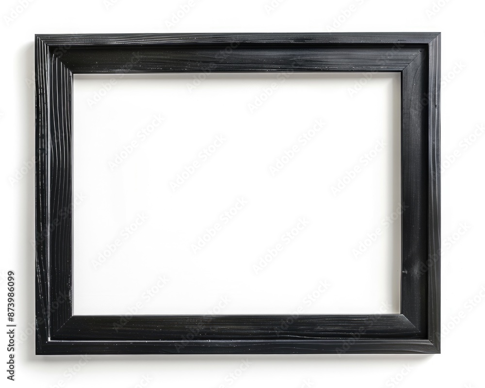 Black Picture Frame. Modern Wooden Frame for Wall Art with Plain White Border Black Picture Frame. Modern Wooden Frame for Wall Art with Plain White Border