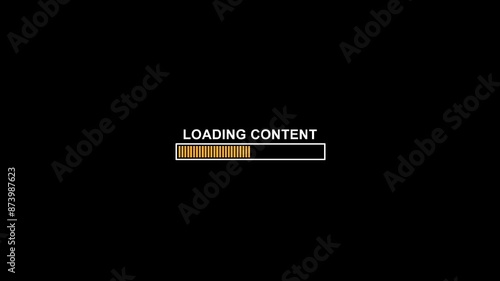 Loading Content Video Transition Animation With Black Background Orange Bars Full HD Quality 10 seconds 