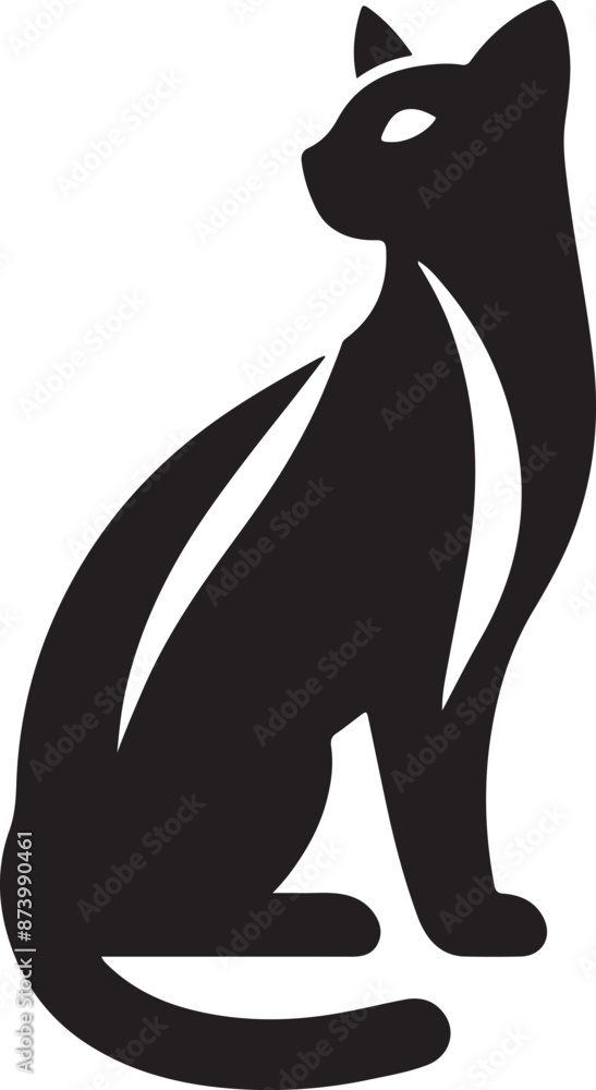Obraz premium Cat Silhouette Vector Illustration. International Cat Day Silhouette Vector.