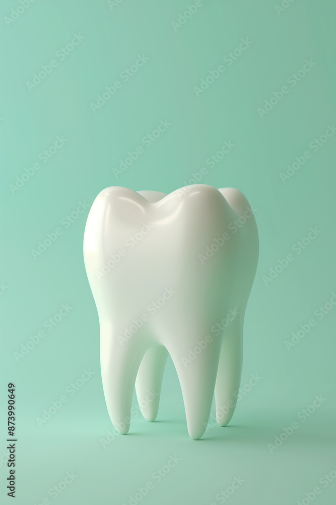 illustration of 3d healthy white tooth against a white monochrome background, a model of a healthy tooth with a root illustration of 3d healthy white tooth against a white monochrome background, a model of a healthy tooth with a root