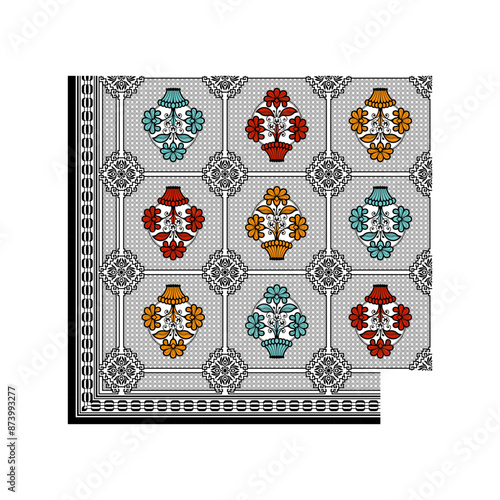 bedsheet design digital art use hand work and digital printing

