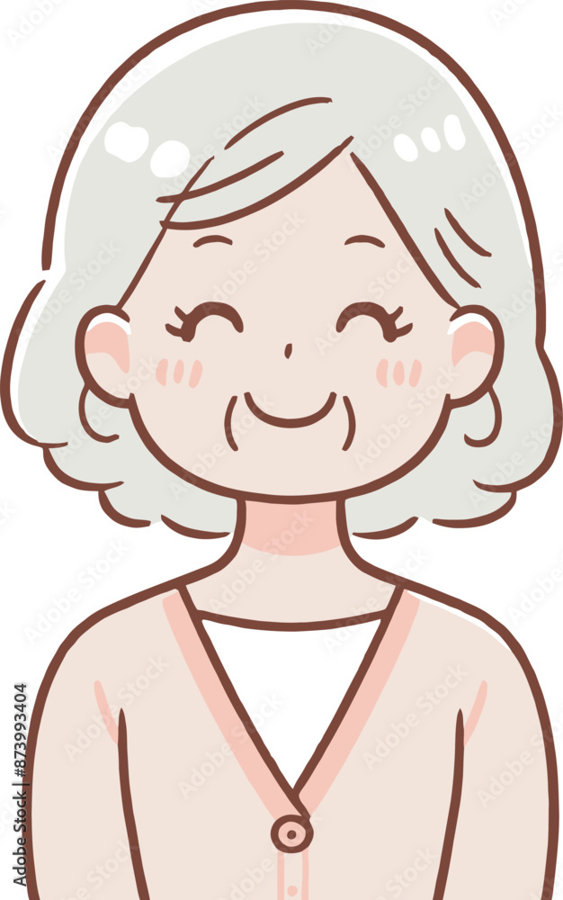 happy elderly woman portrait vector illustration happy elderly woman portrait vector illustration