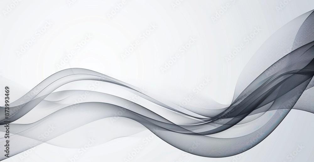Obraz premium Abstract Gray Waves on a White Background
